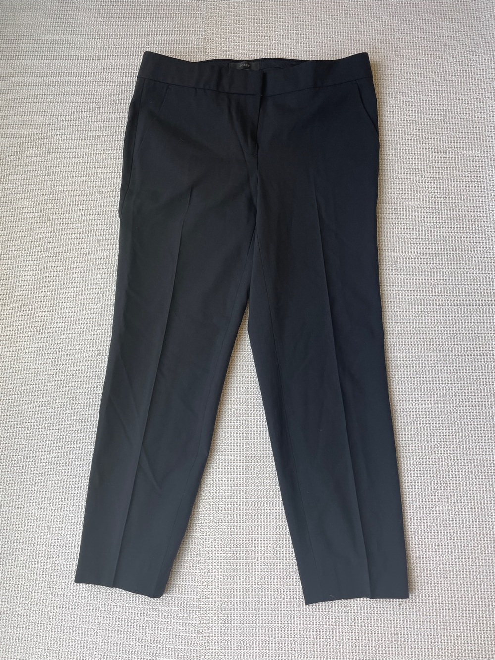 J.Crew Tollegno 1900 Italian Wool Tailored Trousers – 0P – Black